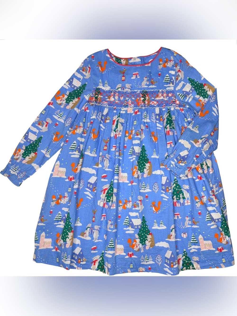 Mini‎ Boden Woodland Christmas Smocked Dress